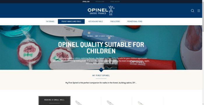 OPINELのWEBサイトのKIDS - MY FIRST OPINEL