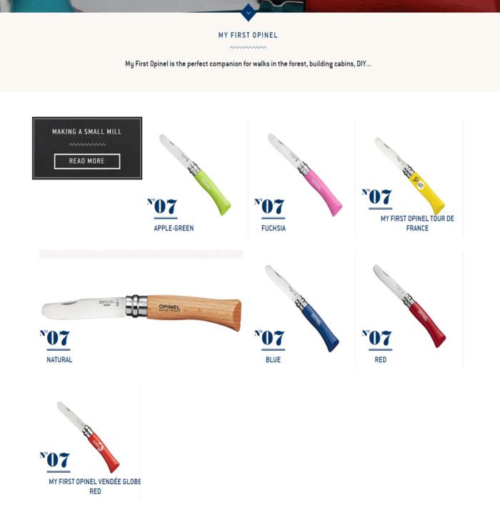 OPINELのWEBサイトのKIDS - MY FIRST OPINELのMY FIRST OPINEL