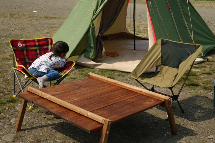 田代運動公園でデイキャンプの準備