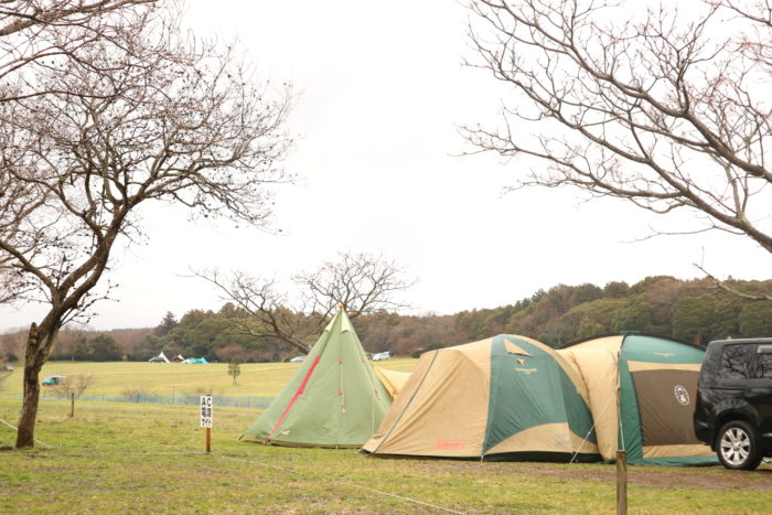 森のまきばオートキャンプ場でキャンプ、テント設営