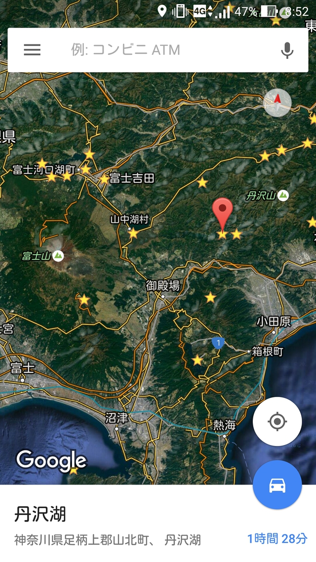 丹沢湖の地図