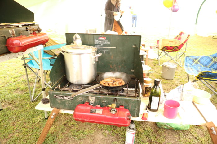 益子陶器市キャンプの宿泊先のオートキャンプ那珂川ステーションの朝
