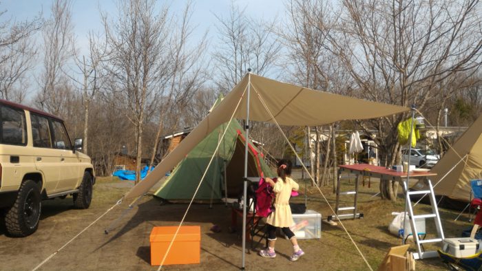 北軽井沢スウィートグラスでキャンプの設営