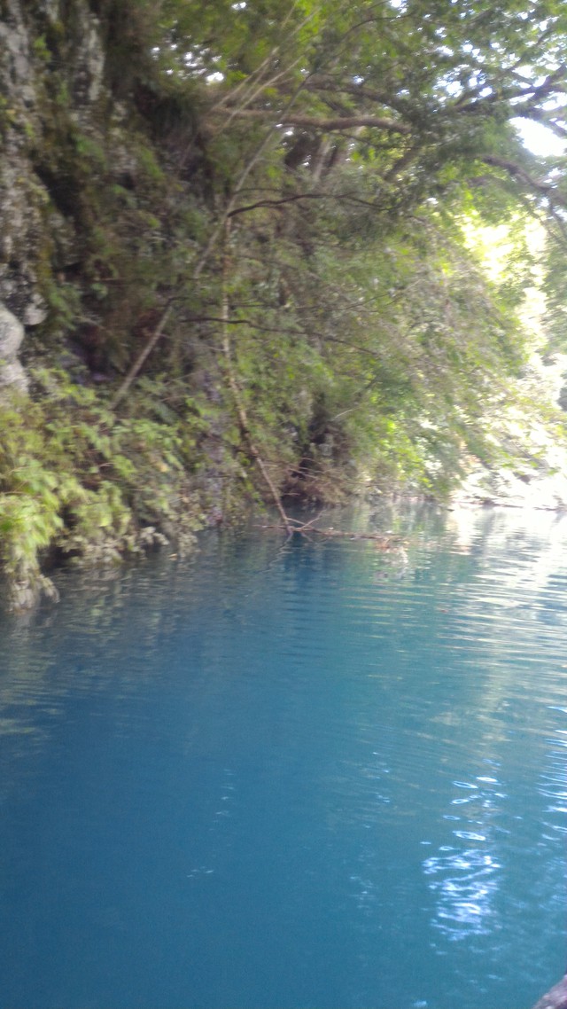 群馬県の四万湖でカヤック。コバルトブルーがとても綺麗！