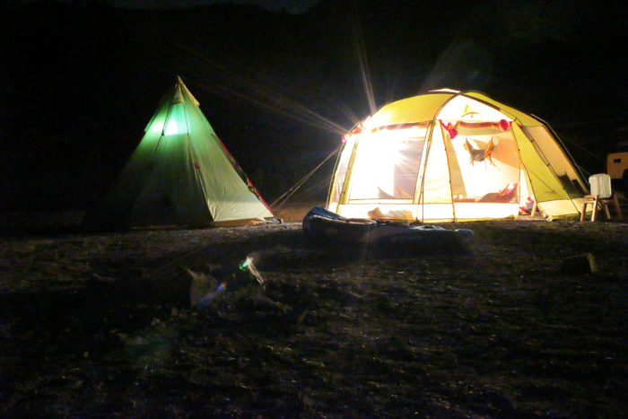 浩庵キャンプ場でのテント写真