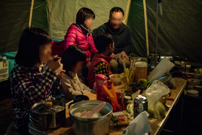 だるま山高原キャンプ場での夕飯
