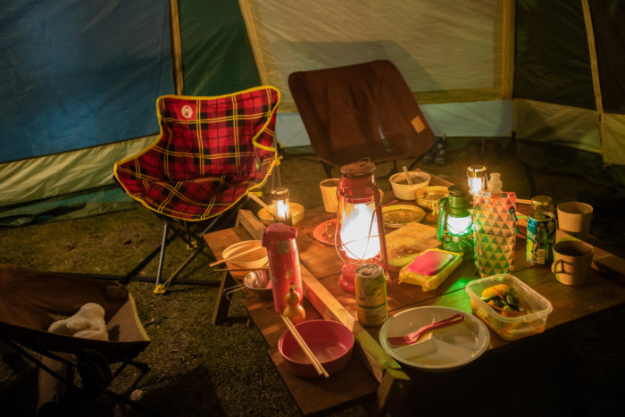 親沢公園キャンプ場でキャンプの夕飯