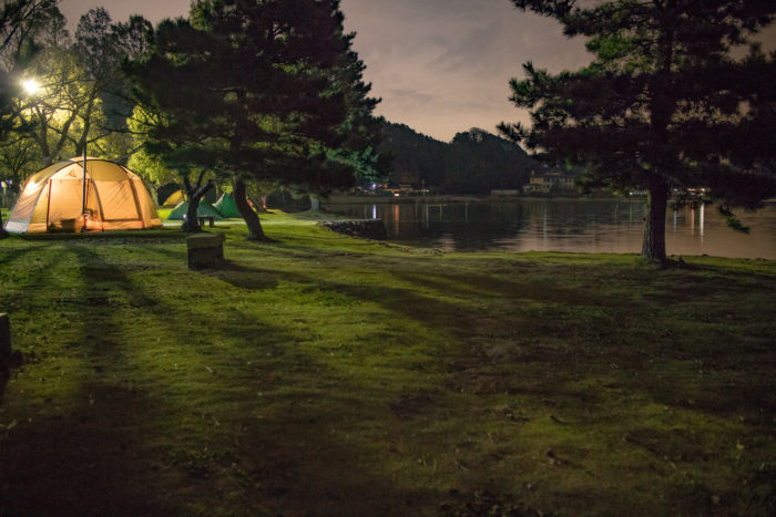 親沢公園キャンプからの夜の涸沼