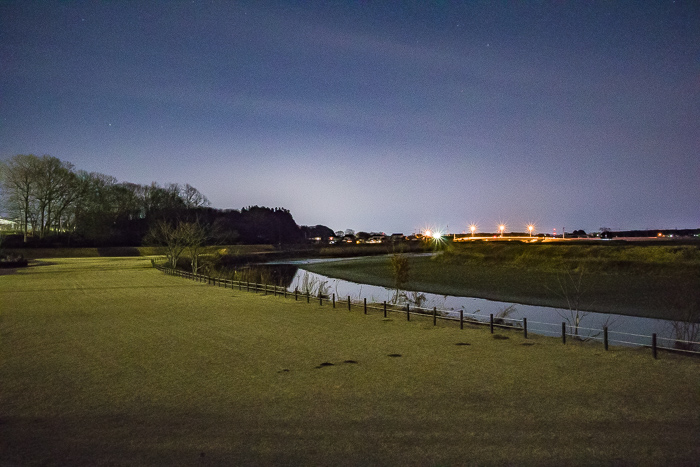 蔓巻公園オートキャンプ場の月夜と姿川