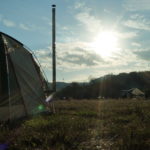 田代運動でソロキャンプの朝日