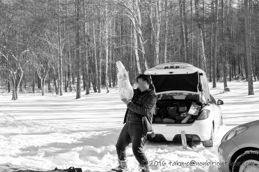 五光牧場オートキャンプ場で行われた2019年のおっさん雪中キャンプの様子