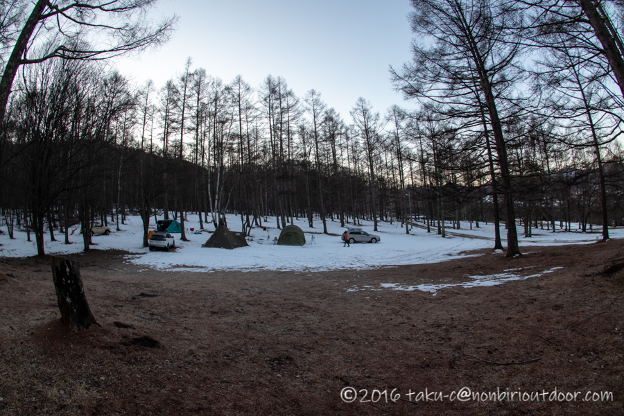 五光牧場オートキャンプ場でのおっさん雪中キャンプの朝
