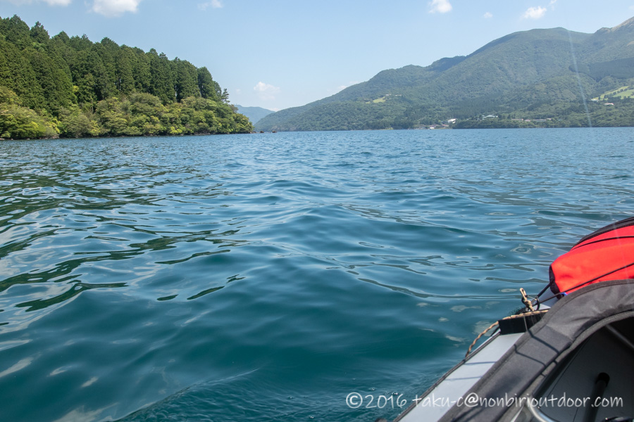 2021年6月9日の芦ノ湖でのレイクジギングは波が高かった