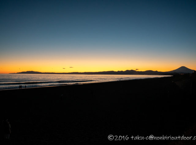 2022年の辻堂海岸での初日の入り