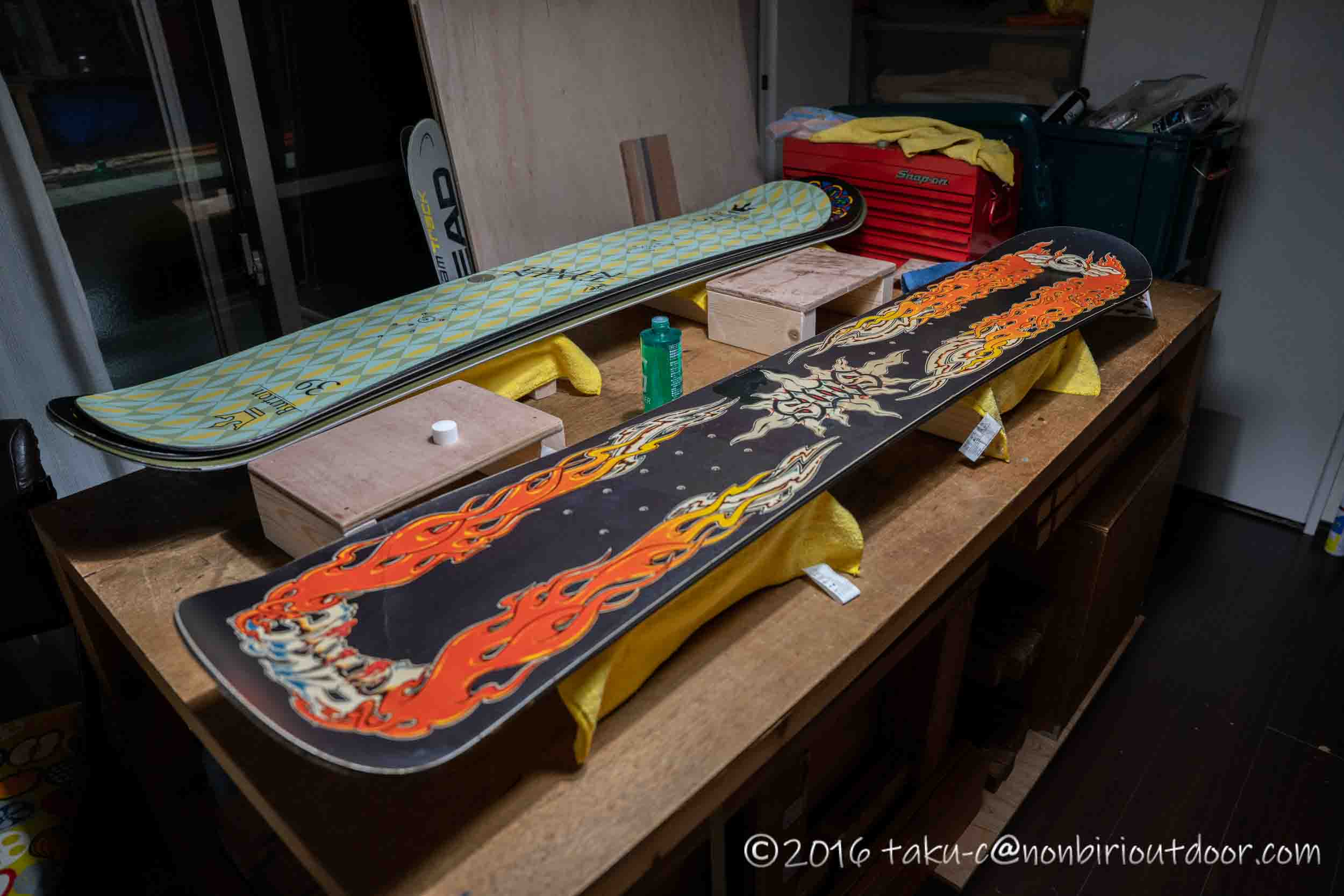 ビンテージスノーボードの修理